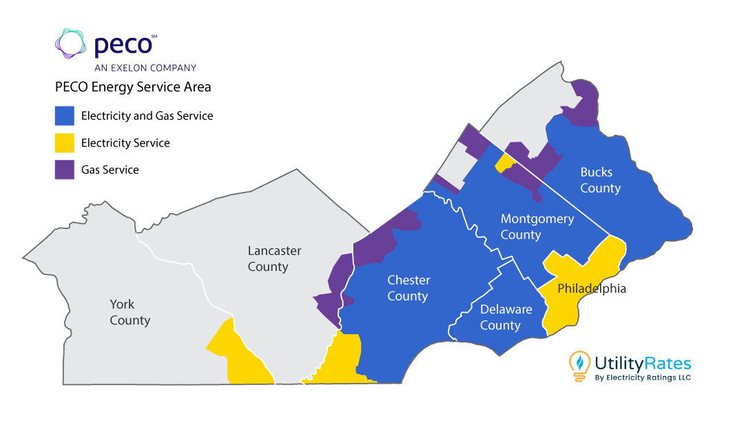PECO Energy Company service area map